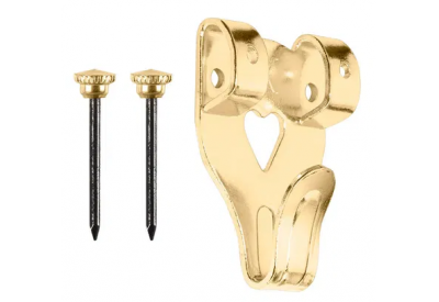 X Large Picture Hooks (3 x Hooks with 6 x Brass Head Tempered Steel Pins) 